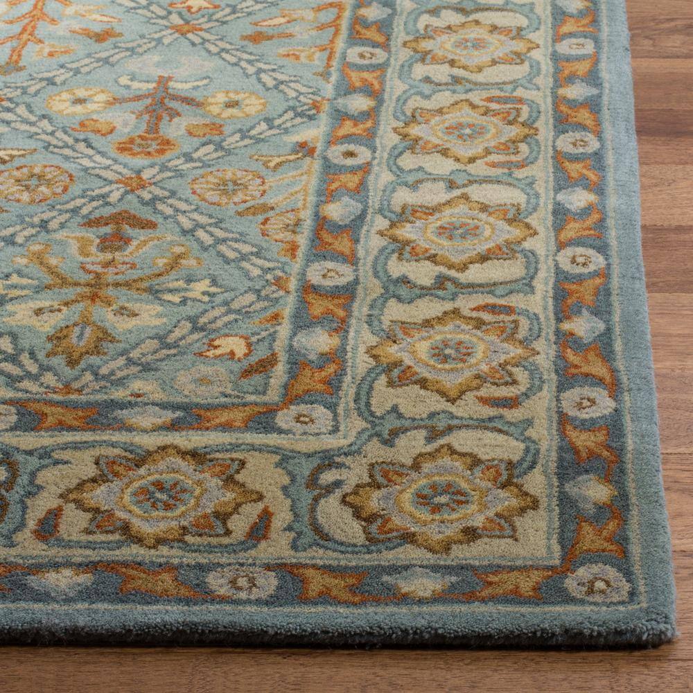 Heritage Blue and Cream Hand-Tufted Wool Area Rug