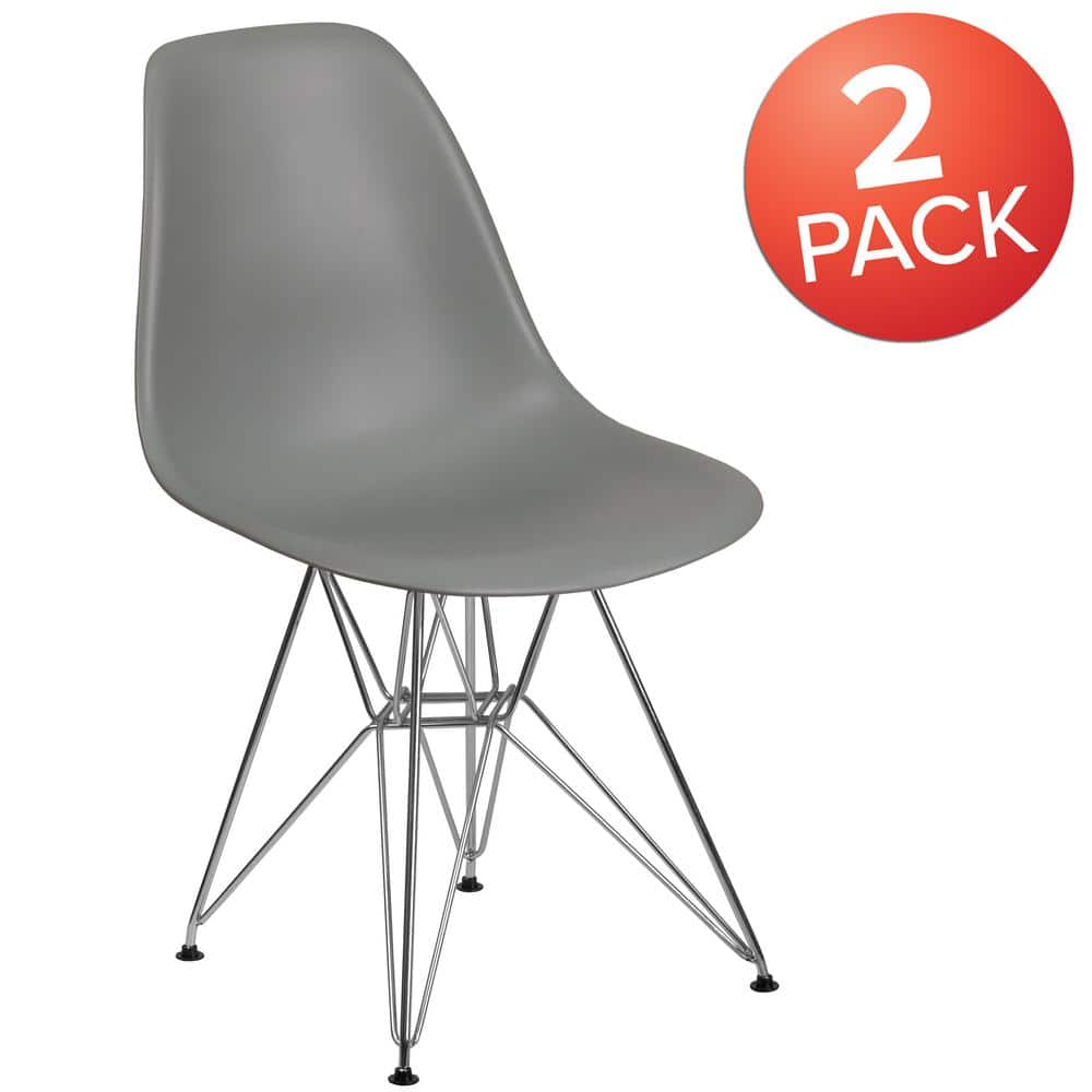 Carnegy Avenue Moss Gray Plastic Party Chairs (Set of 2) CGAFH224431