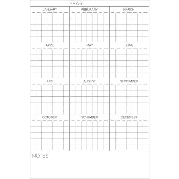 WallPops White Yearly Calendar Decal
