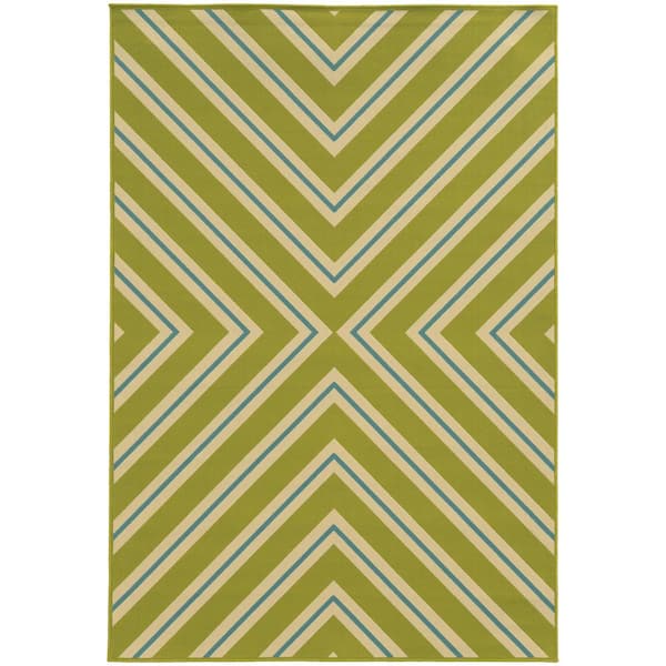 Home Decorators Collection El Matador Lime 7 ft. x 10 ft. Indoor/Outdoor Patio Area Rug