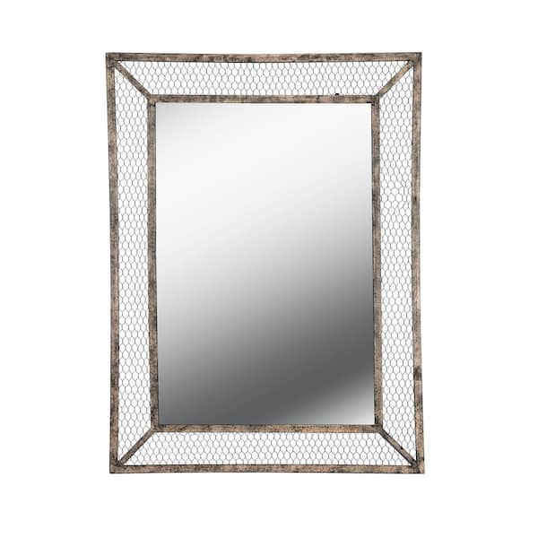 Manor Brook Medium Rectangle Brown Casual Mirror (40 in. H x 30 in. W)