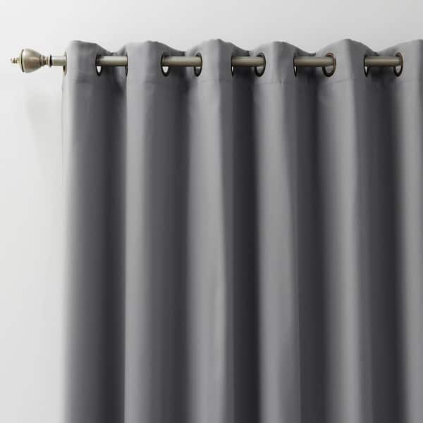 Grey Grommet Blackout Curtain - 100 in. W x 108 in. L