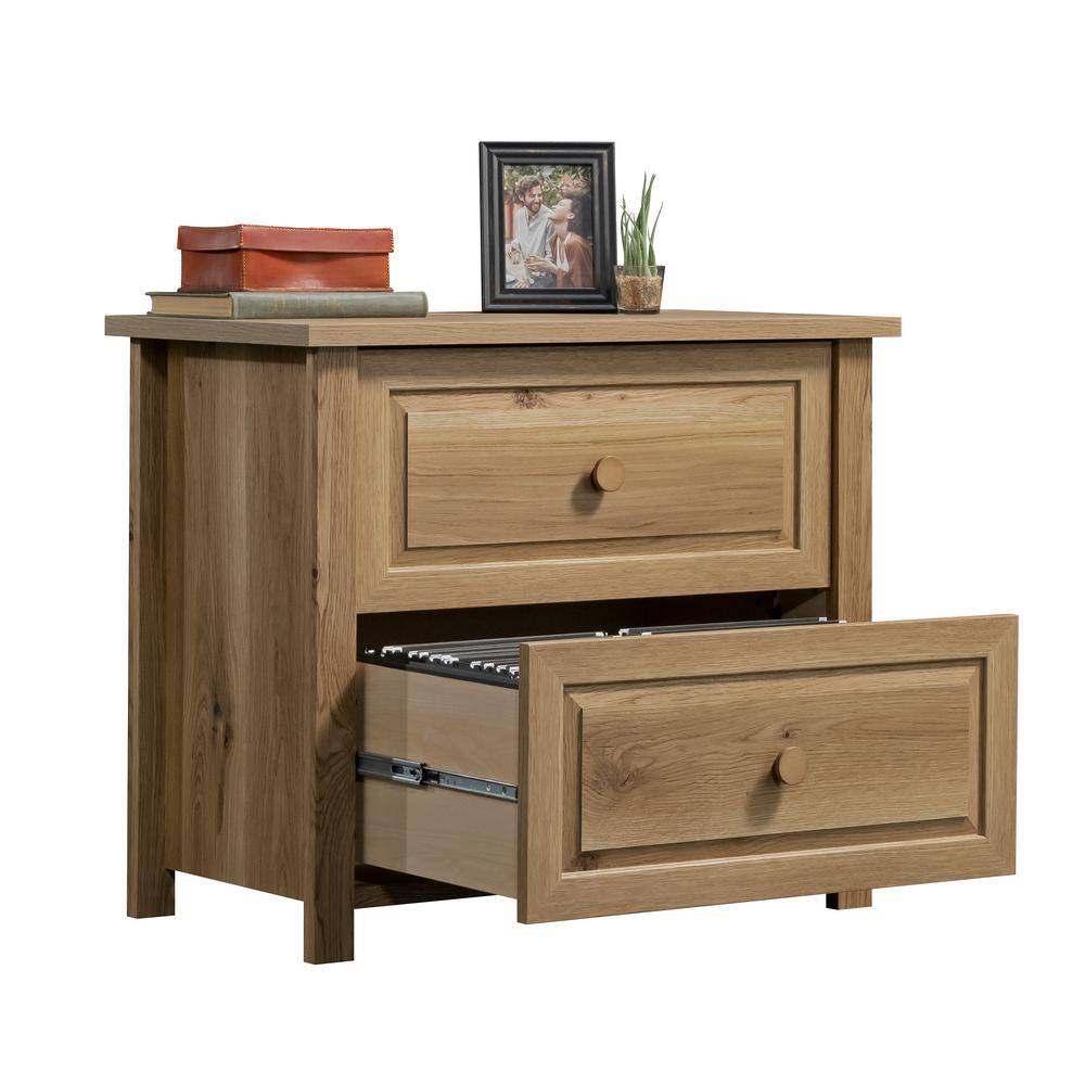 Timber Oak 2-Drawer Lockable Lateral File Cabinet