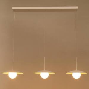 3-Light Matte White Modern/Contemporary Hanging Pendant Light Kitchen Island Light with White Shade