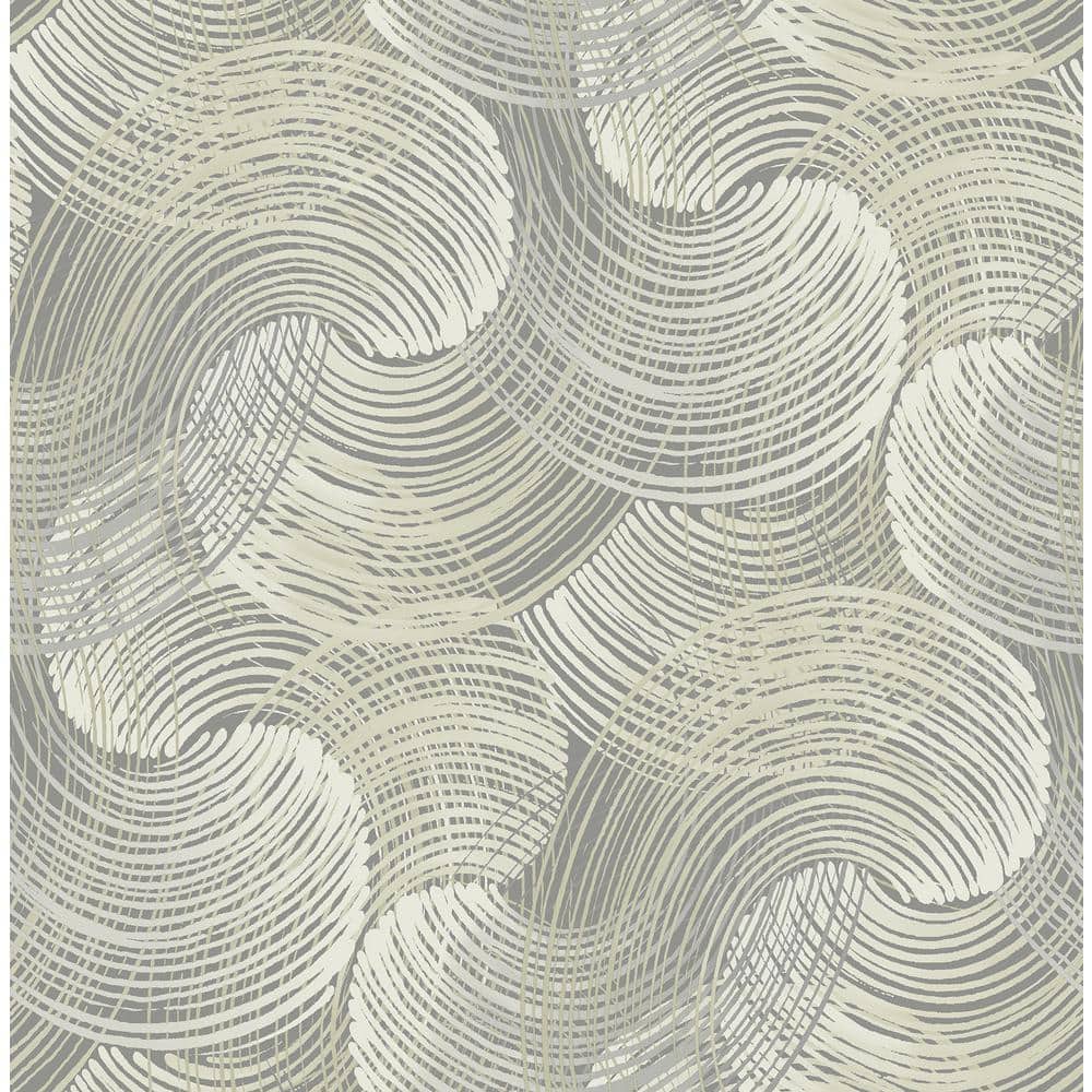 Karson Grey Swirling Geometric Grey Wallpaper Sample price history on PriceWatchPro