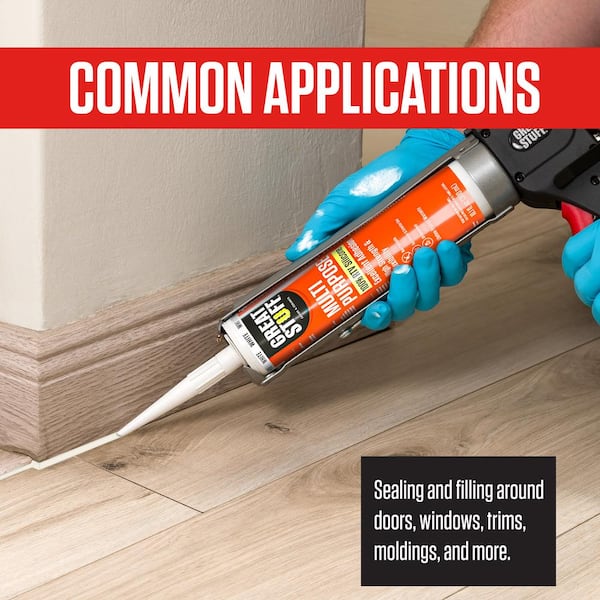 GREAT STUFF Multipurpose 10.1 fl. oz. Clear 100% RTV Silicone Sealant Caulk  99ALLP3000 - The Home Depot