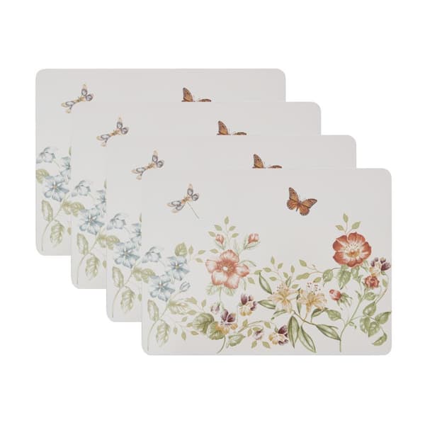 Lenox Butterfly Meadow Fall Cork Placemats, Set of 4, Multicolor - 12"W x 16"L