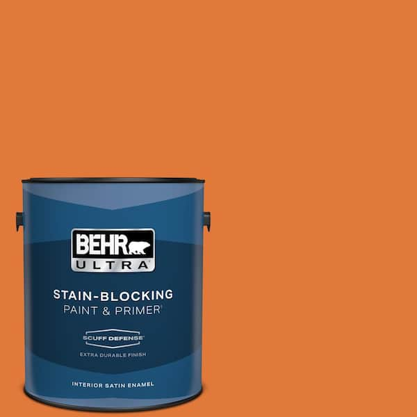 BEHR ULTRA 1 gal. #S-G-260 Citrus Blast Extra Durable Satin Enamel Interior Paint & Primer