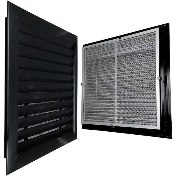 18 x 18 Square Aluminum Gable Vent with Detachable Screen for Attic and Shed Ventilation Durable, Stylish Design Black