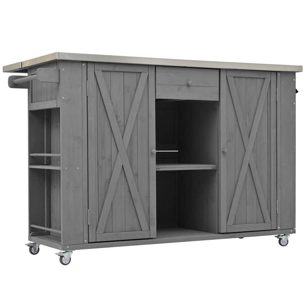 Outdoor Grey Fir Wood 52.25 in. W x 28.75 in. D x 36.25 in. H Grey