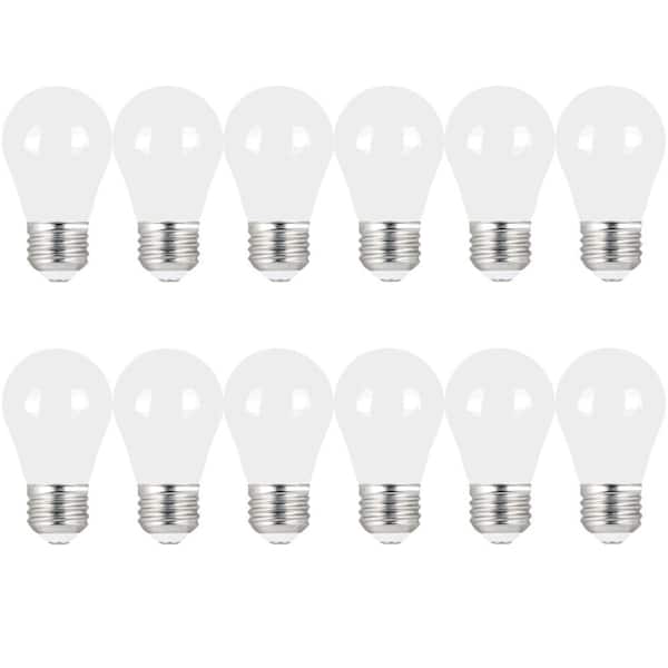 Feit Electric 40-Watt Equivalent A15 Dimmable Filament CEC 90+ CRI White Glass LED Ceiling Fan Light Bulb, Bright White 3000K(12-Pack)