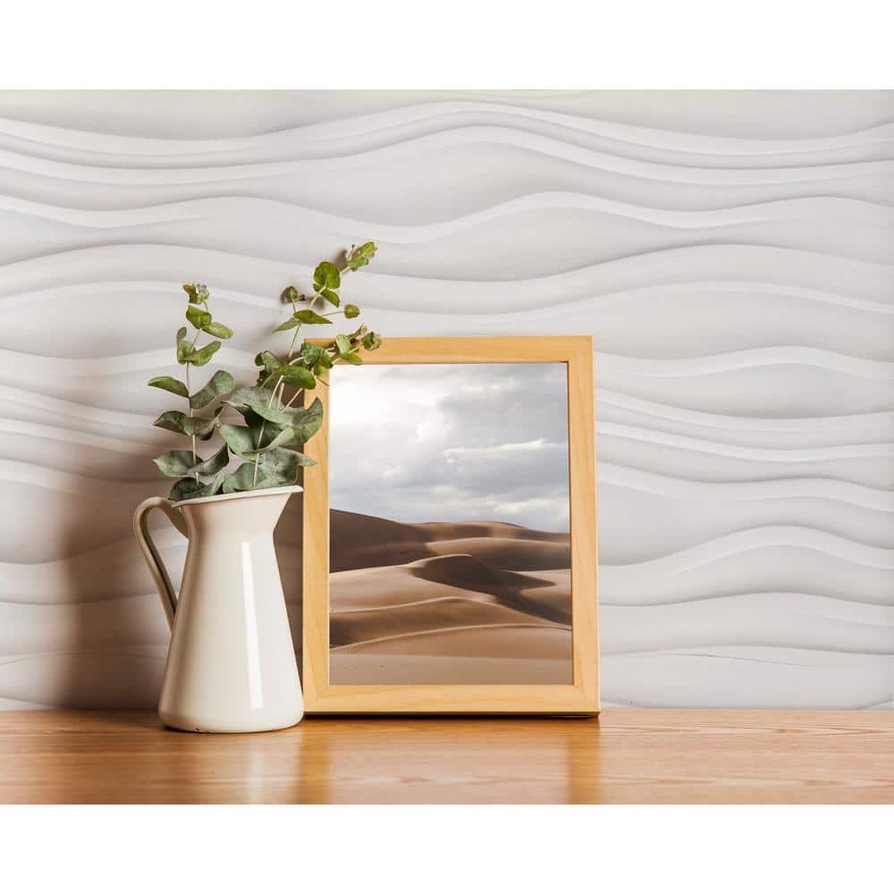 Dunes White 24" x 24" 3D PVC Wall Panels, 6-Pack
