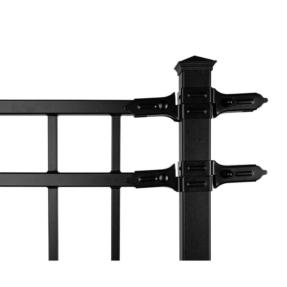 Nuvo Iron 96" Black Steel Fence Post with Cap