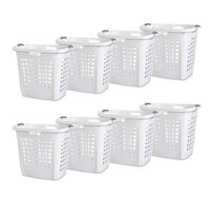 Ultra Easy Carry Dirty Clothes Laundry Basket Hamper, White (8-Pack)