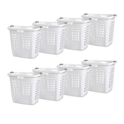 Pop & Load White and Gray Collapsible Plastic and Rubber Laundry Basket  PL5721 - The Home Depot