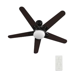 Sonnen 52 in. Dimmable LED Indoor/Outdoor Black Smart Ceiling Fan with Light and Remote, Works with Alexa/Google Home