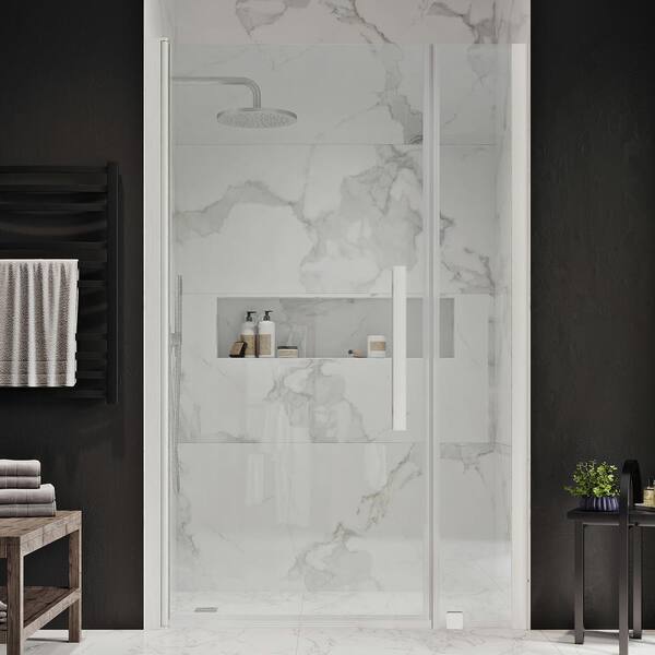 OVE Decors Pasadena 413/8 in. W x 72 in. H Pivot Framless Shower Door