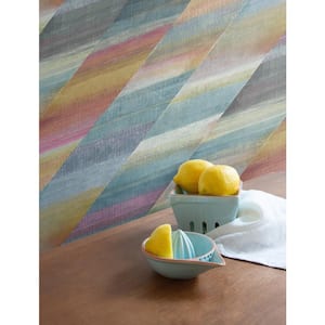 Rainbow Diagonals Aged Wine and Antique Gold Faux Paper Strippable Roll (Covers 56.05 sq. ft.)