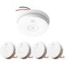 Hardwired Interconnected Smoke Detector, AC Smoke Alarm with DC 9V Backup Battery, ETL-9th Listed Fire Alarm, 4 Packs