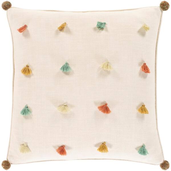 Artistic Weavers Bray Ivory/Multi Woven Texture Polyester Fill 22 in. x 22 in. Decorative Pillow