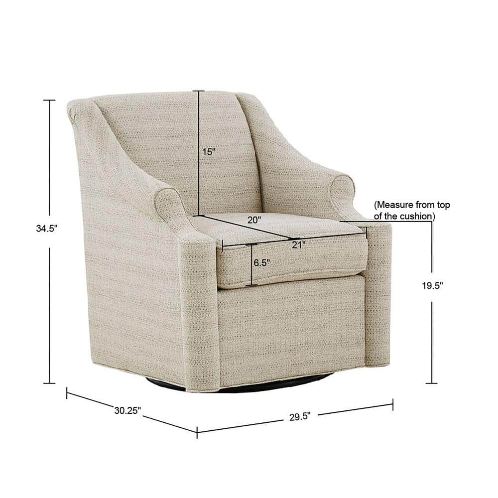 Tan Poly Fabric Modern Swivel Glider Chair