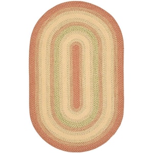Super Area Rugs Braided Farmhouse Red 8 ft. x 10 ft. Oval Cotton Area Rug  SAR-RST01A-RED-8X10 - The Home Depot