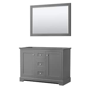 Avery 47.25 in. W x 21.75 in. D Vanity Cabinet Only with Mirror in Dark Gray