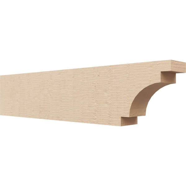 Ekena Millwork 4-in. x 8-in. x 36-in. Mediterranean Woodgrain, Primed Tan Timberthane Polyurethane Rafter Tail Brace