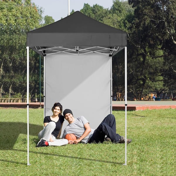 5 ft. x 5 ft. Blue Pop Up Canopy with 1 Removable Sunwall