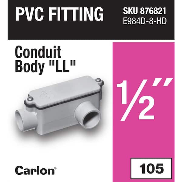 1/2 in. Schedule 40 and 80 Electrical PVC Type-LL Conduit Body (E984D-8-HD)