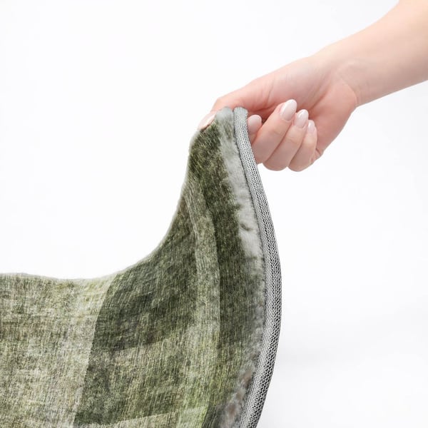 Dream Shag Premium Machine Washable Abstract ADS568 Olive 10 ft. x 14 ft. Area Rug