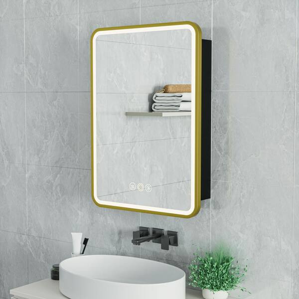 HBEZON 16 in. W x 28 in. H Rectangular Iron Recessed/Surface Mount