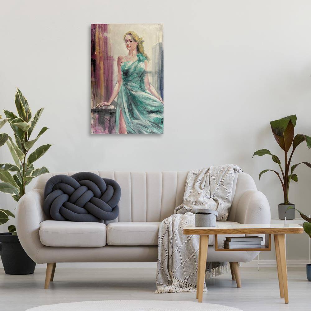 Elegant Blonde in Dress by Lucille Lee Unframed People Graphic Art Print 36 in. x 24 in. price history on PriceWatchPro