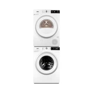 24 in. White Washer and Dryer Combo with 2.3 cu. ft. Front Load Washer & 3.88 cu. ft. 240-Volt Heat Pump Electric Dryer