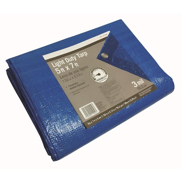 PRIVATE BRAND UNBRANDED 5 ft. x 7 ft. Blue Light Duty Tarp 277963 - The ...