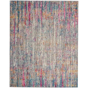 Passion Ivory/Multi 7 ft. x 10 ft. Abstract Geometric Contemporary Area Rug