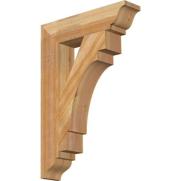 Ekena Millwork 4 in. x 26 in. x 18 in. Western Red Cedar Merced Traditional Rough Sawn Bracket