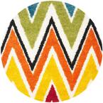 Kids Shag Ivory/Multi 7 ft. x 7 ft. Round Area Rug