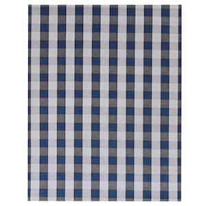 Checked Blue/White 6x8 Area Rug - TPR