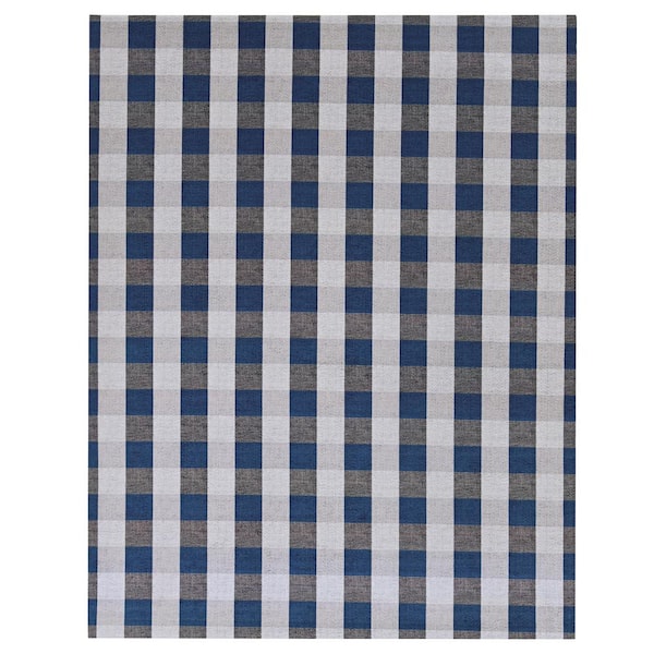 null Checked Blue/White 6x8 Area Rug - TPR