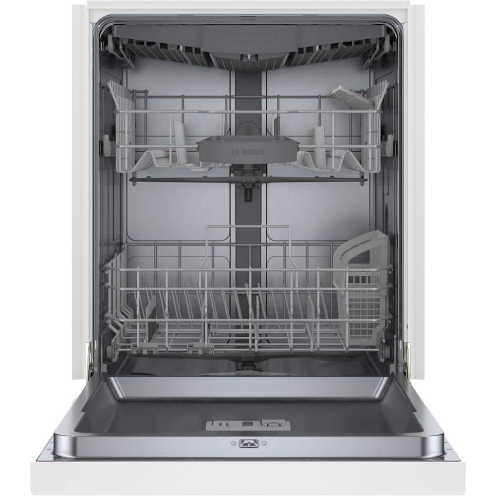 24" White Built-In Dishwasher with Stainless Steel Tub