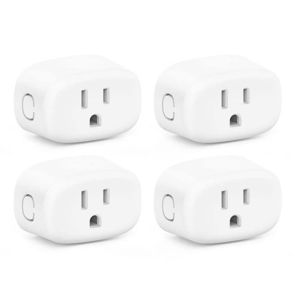 15 Amp 120-Volt Wi-Fi Smart Plug Outlet Voice Control Timer Schedule Remote No Hub Required White 4-Pack price history on PriceWatchPro