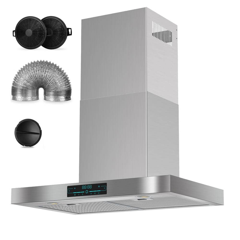 30 in. 900CFM Smart Convertible Ductless Wall Mount Range Hood in Stainless Steel with Gesture Sensing, Remote Control