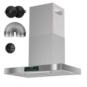 30 in. 900CFM Smart Convertible Ductless Wall Mount Range Hood in Stainless Steel with Gesture Sensing, Remote Control