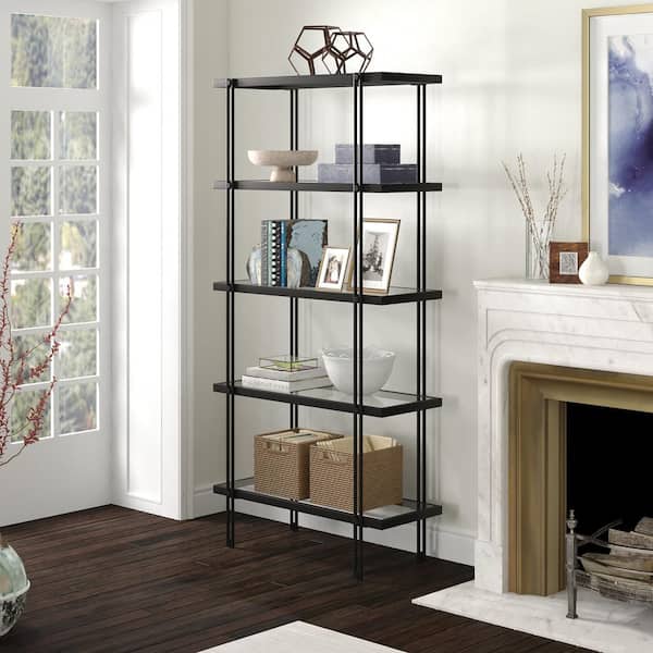 Inez 68 in. Blackened Bronze Bookcase
