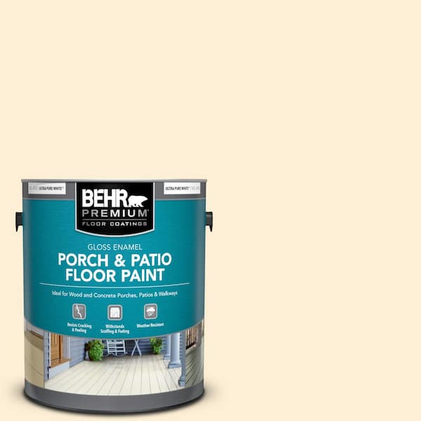 BEHR PREMIUM 1 gal. #310A-1 Ivory Invitation Gloss Enamel Interior/Exterior Porch and Patio Floor Paint