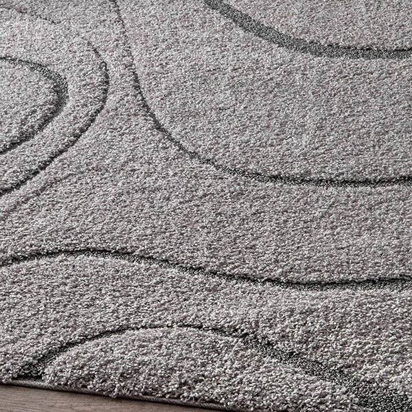 nuLOOM Carolyn Contemporary Curves Shag Dark Gray 2 ft. 6 in. x 6 