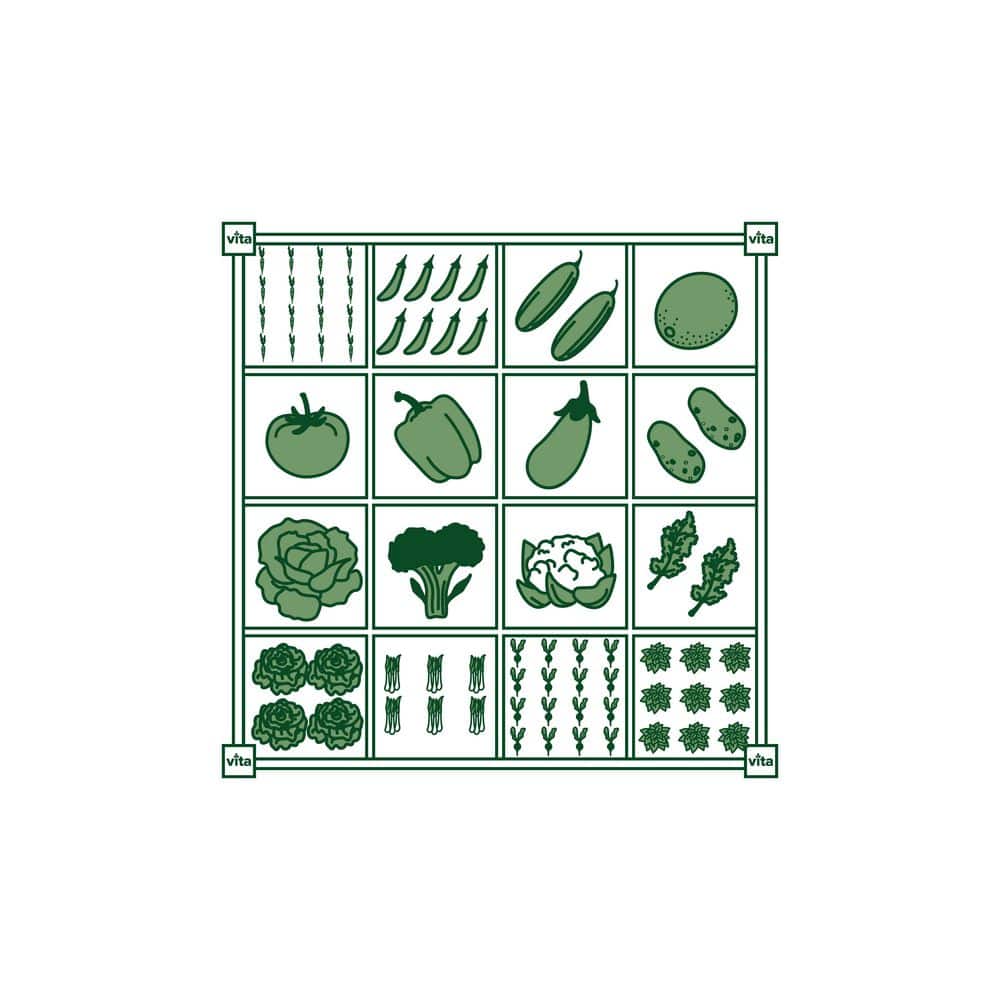 Classic White Vinyl 48" x 48" Raised Garden Bed with Grid