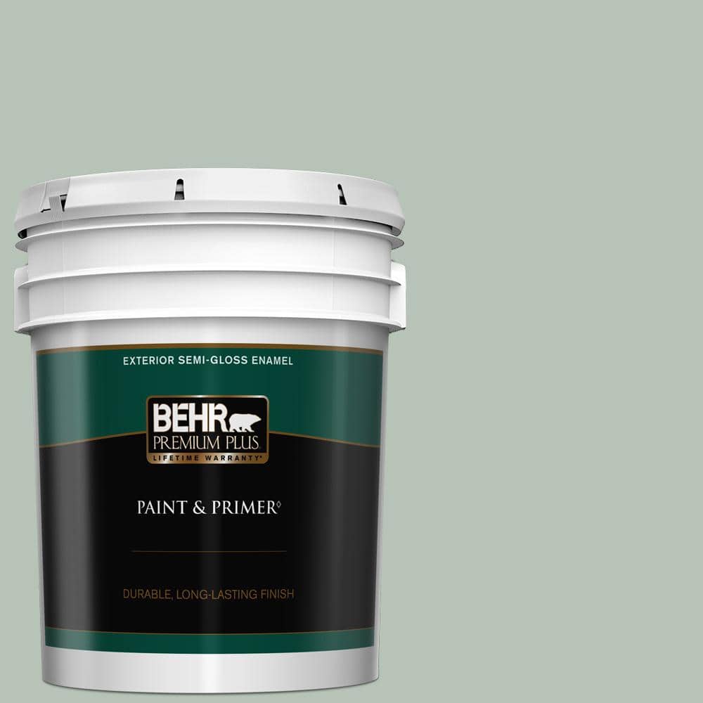 BEHR PREMIUM PLUS 5 gal. #MQ6-18 Recycled Glass Semi-Gloss Enamel ...