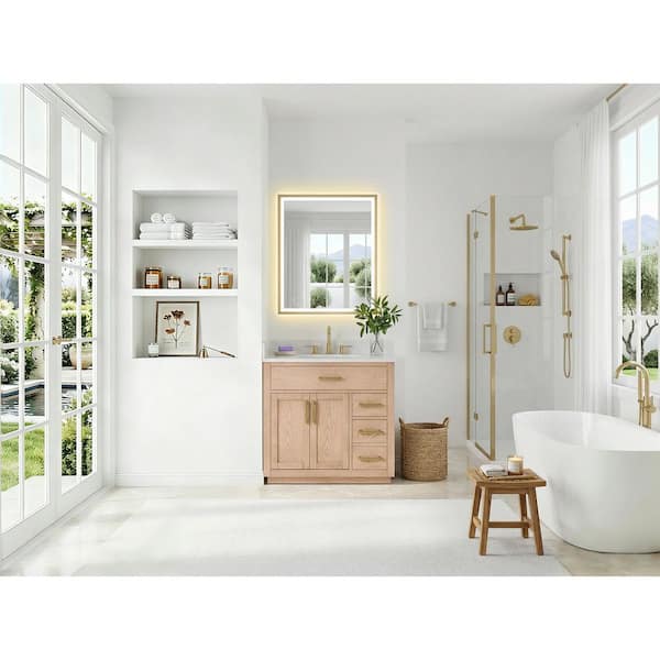 Altair Gavino 36 in. Single Freestanding Natural Ash Bath Vanity